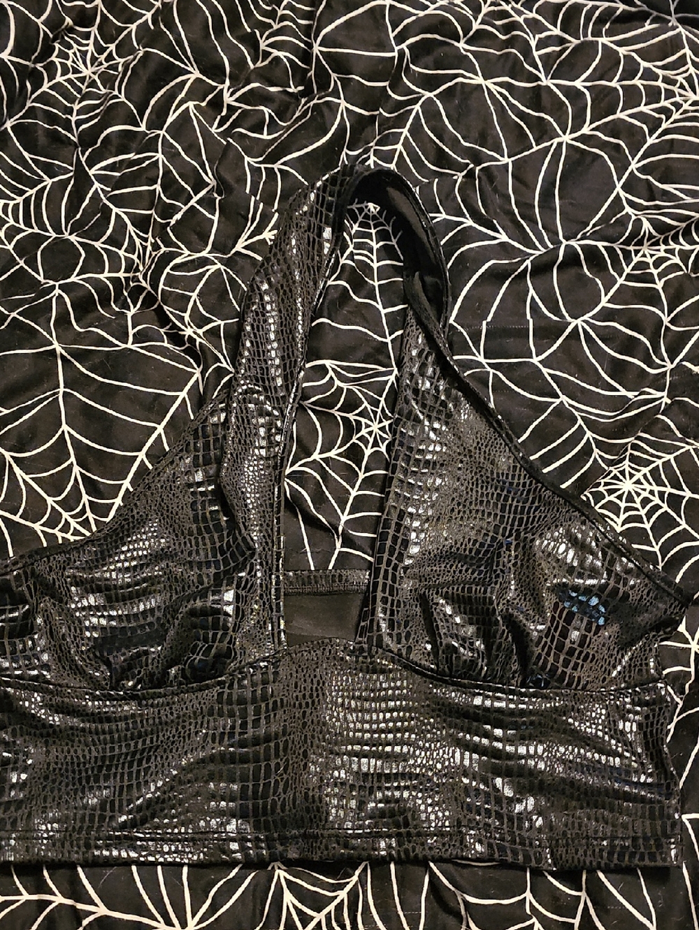 Black reptile Print Halter, Shein, 1xl